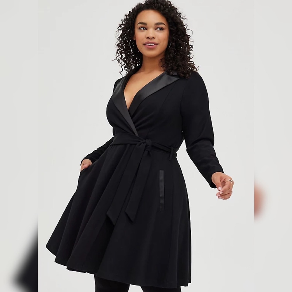 TORRID Long Sleeve Tuxedo Skater Dress